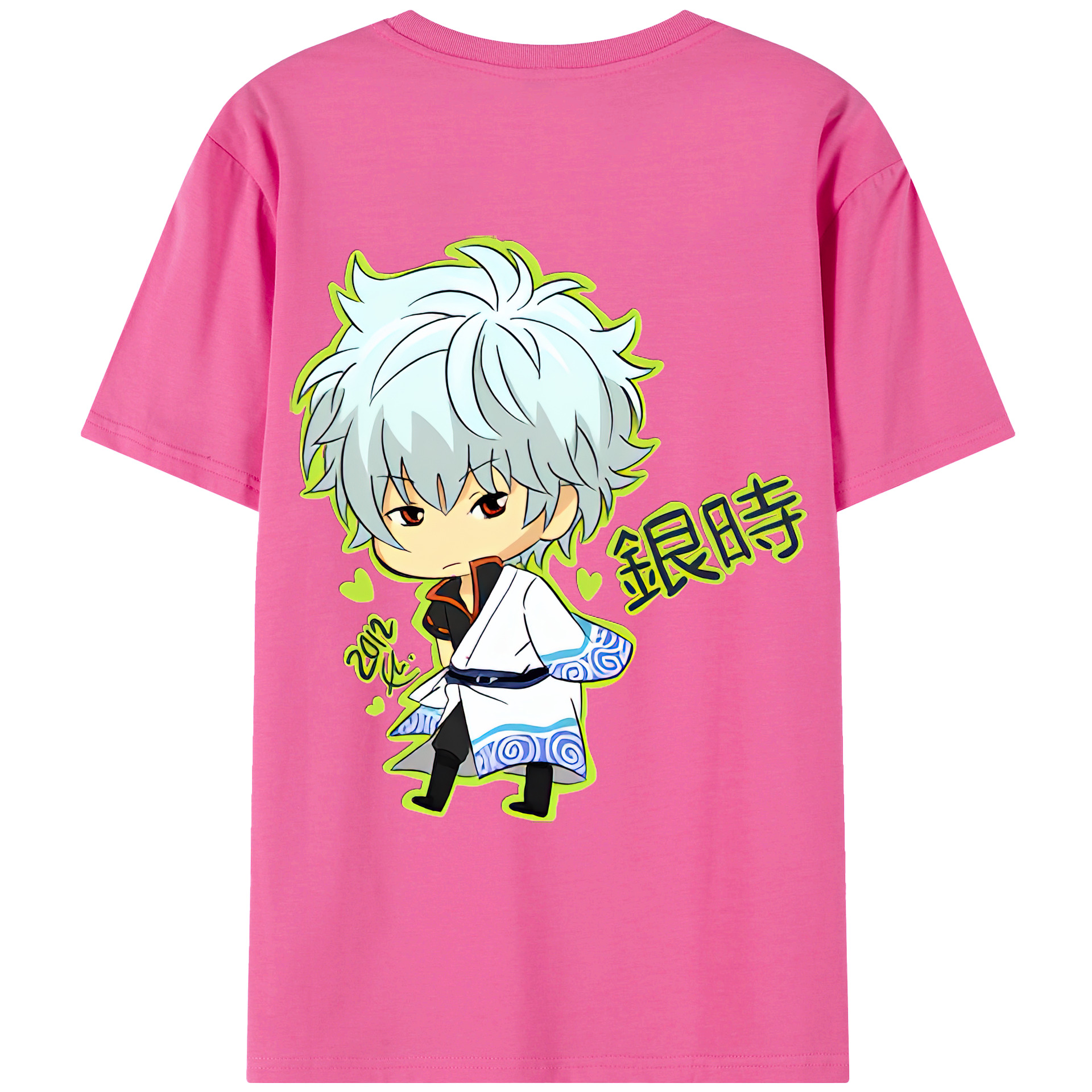 （画像用） ぎんたま 坂田銀時（さかたぎんとき） 神楽 志村新八（しむら しんぱち） GINTAMA Sakata Gintoki Kagura Shimura Shinpachi レディース半袖Tシャツ(バックプリント)